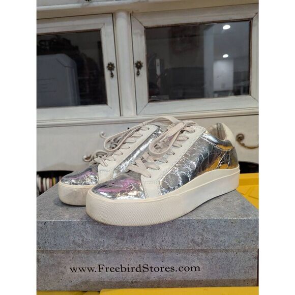 Dolce Vita Zayn 360 Silver Crackle Sneakers! - Picture 2 of 10